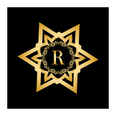 Luxury vintage crest logo. Calligraphic royal emblems and elements elegant decor. Vector crest monogram ornament for letter. Luxury logo template design vector illustration. Royal monogram crest brand