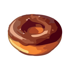 Sweet donut snack with chocolate icing