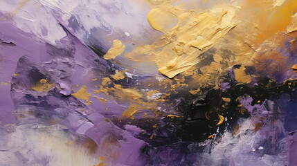 Purple white and gold painting texture, pallet knife paint on canvas, oli paint background art concept