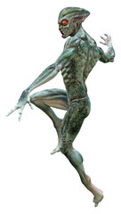 Fototapeta premium 3D Rendering Green Alien on White