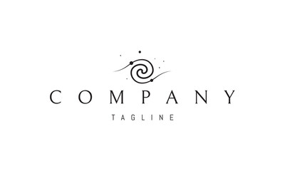 Vector logo on which an abstract image of a whirlpool in the shape of an eye represents hypnosis.