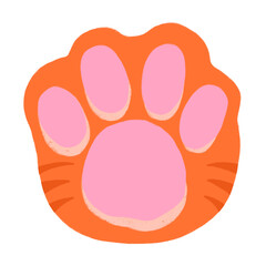 Cat Paw Cartoon illustration Orange Tabby Cat Paw