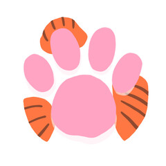Cat Paw Cartoon illustration White And Orange Tabby Cat Paw