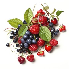 Obraz na płótnie Canvas A close up of a bunch of berries. Generative AI image.