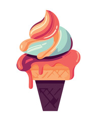 Summer gourmet dessert ice cream cone