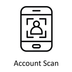 Account Scan Vector  outline Icon Design illustration. Online streaming Symbol on White background EPS 10 File
