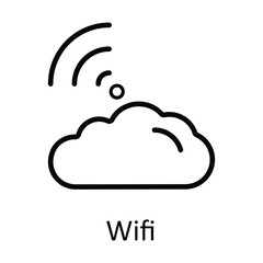 Wifi Vector  outline Icon Design illustration. Online streaming Symbol on White background EPS 10 File
