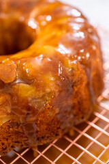 Apple bundt cake with caramel glaze