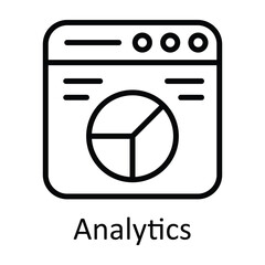 Analytics Vector  outline Icon Design illustration. Online streaming Symbol on White background EPS 10 File
