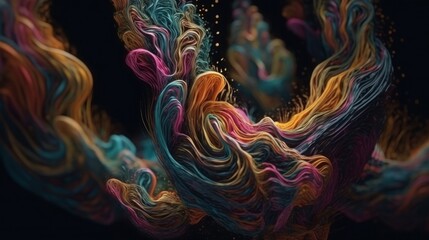 colorful Swirly Micro photography of a thread, fabric