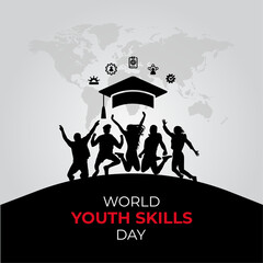 World Youth Skills Day. 15 July. Holiday concept. Template with banner, poster, card. vector illustration.