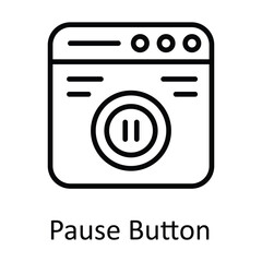 Pause Button Vector  outline Icon Design illustration. Online streaming Symbol on White background EPS 10 File
