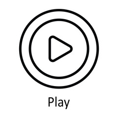Play Vector  outline Icon Design illustration. Online streaming Symbol on White background EPS 10 File
