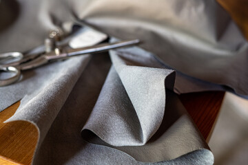 Genuine leather for sewing shoes and clothes. Nubuck.