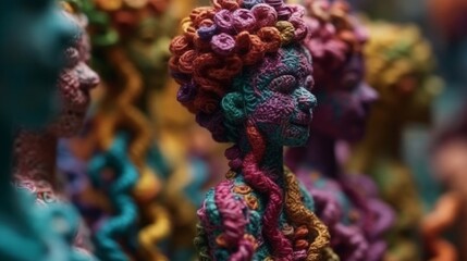 colorful Swirly Micro photography of a thread, fabric