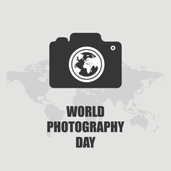 World Photography Day social media post vector design minimalistic template