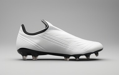 A white soccer shoe on a white background. Ai