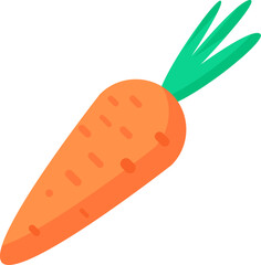 Flat Vegetable Red Carrot Icon