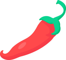 Flat Vegetable Hot Chili Pepper Icon