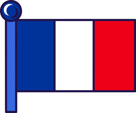 Clipperton country nation flag on flagpole vector