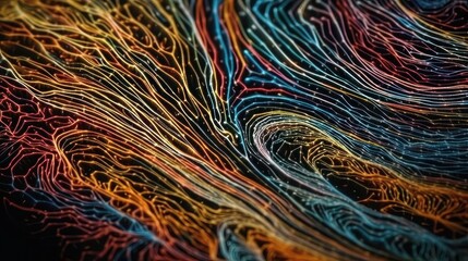 Obraz premium colorful Swirly Micro photography of a thread, fabric