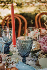 floral table decoration for wedding celebration