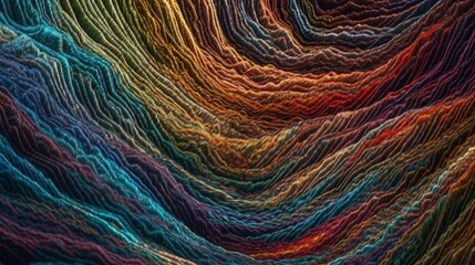 colorful Swirly Micro photography of a thread, fabric