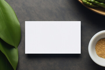 white bussiness card on a desk