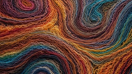 colorful Swirly Micro photography of a thread, fabric