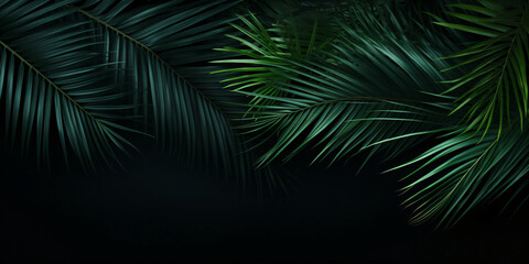 Fototapeta na wymiar Tropische Blätter Hintergrund. Grüne Palmenblätter Hintergrund - mit AI erstellt 