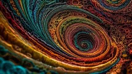 colorful Swirly Micro photography of a thread, fabric