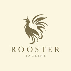 Obraz premium Rooster logo design vector illustration