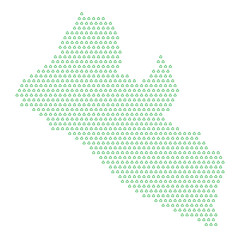 Map of the country of Liberia  with green recycle logo icons texture on a white background