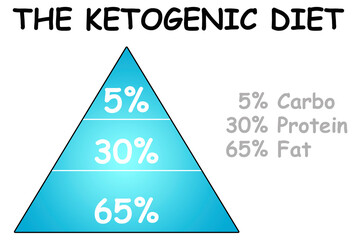 The Ketogenic Diet pyramid isolated