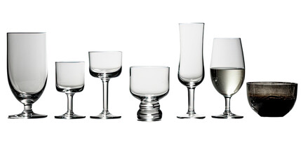Set of isolated wine glasses
