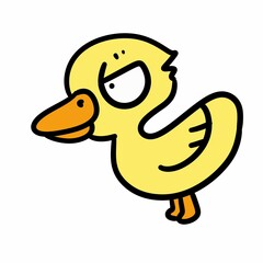 hand drawing cartoon funny bird