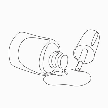 recommend clip art: Nail polish in hand line art vector minimalist manicure logo