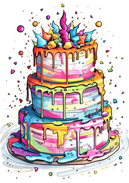 recommend clip art: Birthday cake illustration