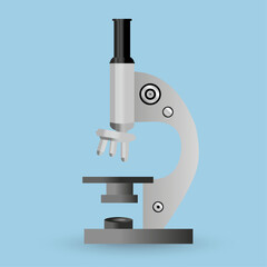 Microscope laboratory optical equipment for chemistry and biology research in vector illustration 