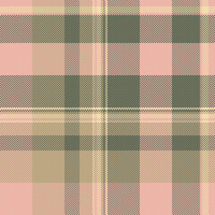 Vector seamless textile of plaid fabric tartan with a check pattern background texture.