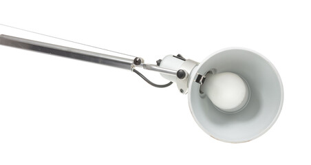 Old antique retro desk lamp isolated on white