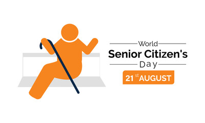 World Senior Citizen's day observed each year on August 21st worldwide.Vector art.