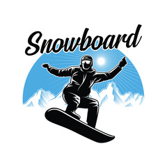 Snowboarding Logo design. Ski sports logo illustration vector