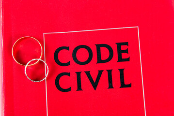 Divorce, code civil, alliances - obrazy, fototapety, plakaty
