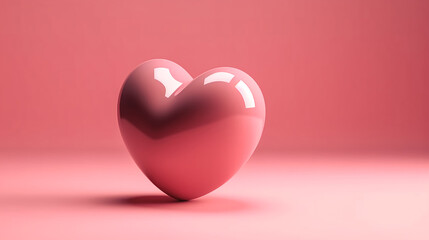 Pink heart on a pink background, generative AI.