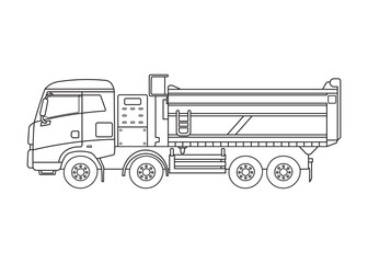 Hand drawn color children construction electric dump truck construction vehicle clipart