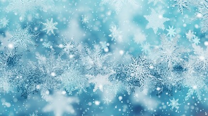 Blue Christmas snowflakes background, Generative ai