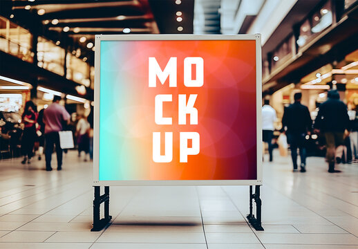 Shopping Mall Advertising Sign Mockup