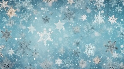 Blue Christmas snowflakes background, Generative ai