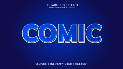Comic 3D Fully Editable Vector Eps Text Effect Template 